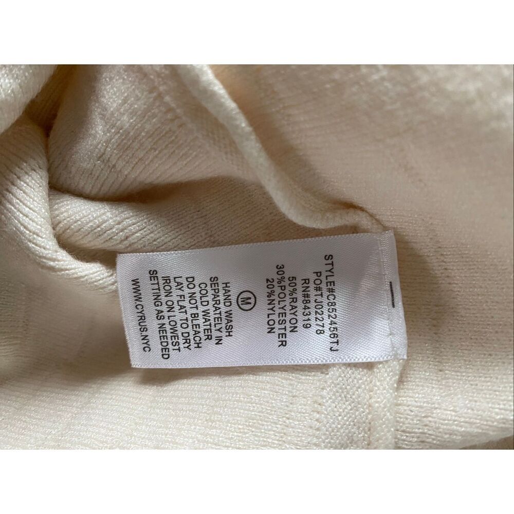 Cyrus Elegant Cream Knit Skirt A-Line Textured Midi Size M Off White NWT - Picture 10 of 10
